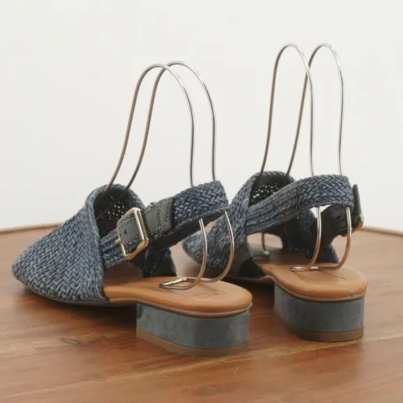 PAUL GREEN Helena Sandal in Indigo Blue Woven Womens Size 4.5 US 7 Comfort Shoes