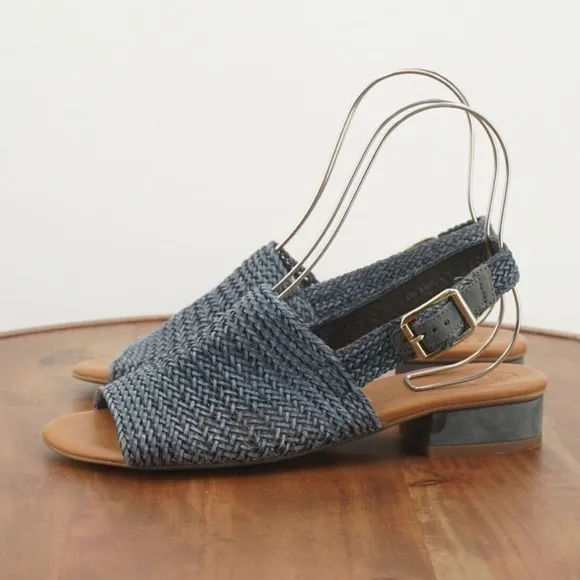 PAUL GREEN Helena Sandal in Indigo Blue Woven Womens Size 4.5 US 7 Comfort Shoes