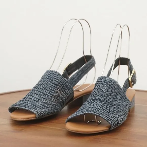 PAUL GREEN Helena Sandal in Indigo Blue Woven Womens Size 4.5 US 7 Comfort Shoes