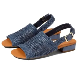 PAUL GREEN Helena Sandal in Indigo Blue Woven Womens Size 4.5 US 7 Comfort Shoes