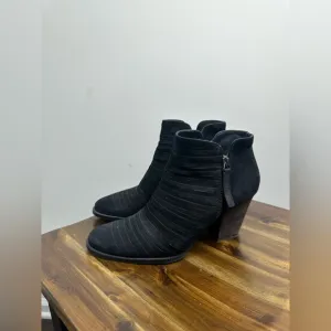 Paul Green Leather Banded Ankle Boots Size UK 6/ US 8.5 Black EUC