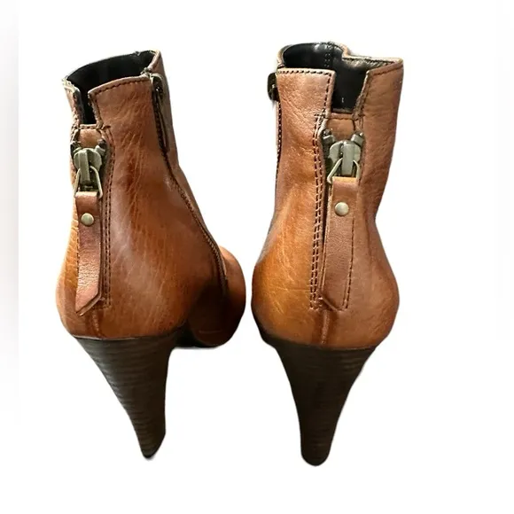 Paul Green Womens Leather Zip Up Ankle Boots Chestnut Brown Size 9 US / 6.5 UK