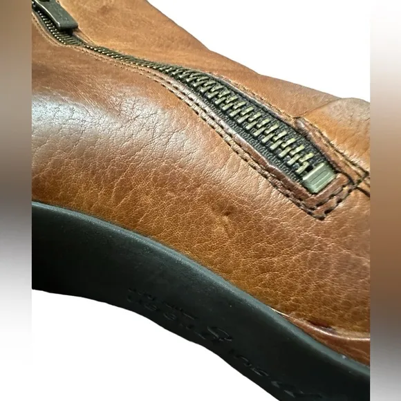 Paul Green Womens Leather Zip Up Ankle Boots Chestnut Brown Size 9 US / 6.5 UK