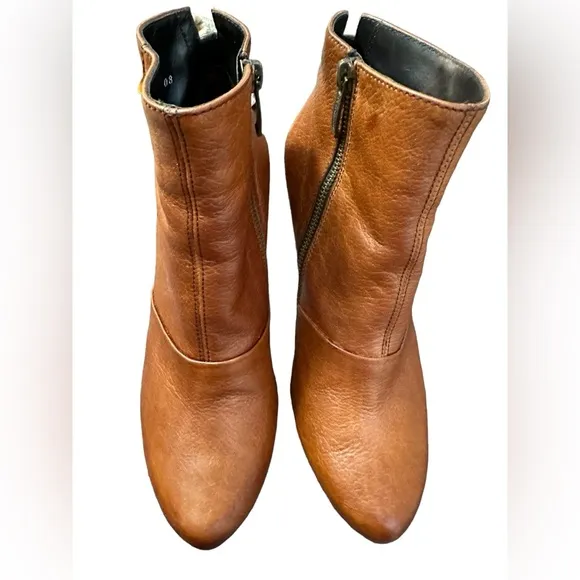 Paul Green Womens Leather Zip Up Ankle Boots Chestnut Brown Size 9 US / 6.5 UK