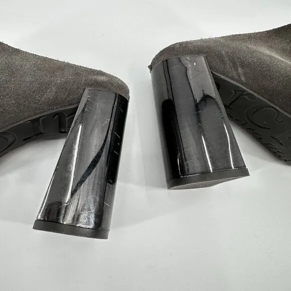 Pedro Garcia Yavel Gray Suede Mules Heels Shoes Women's size 39 US 9
