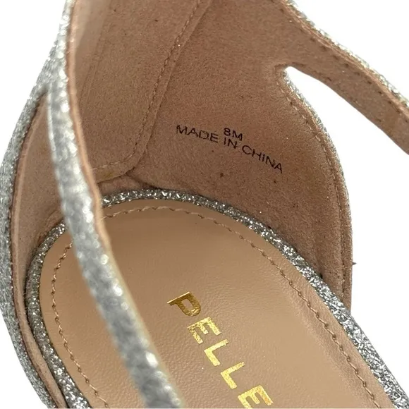 Pelle Moda Oneda Silver Glitter Platform Heels | US 8
