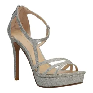 Pelle Moda Oneda Silver Glitter Platform Heels | US 8