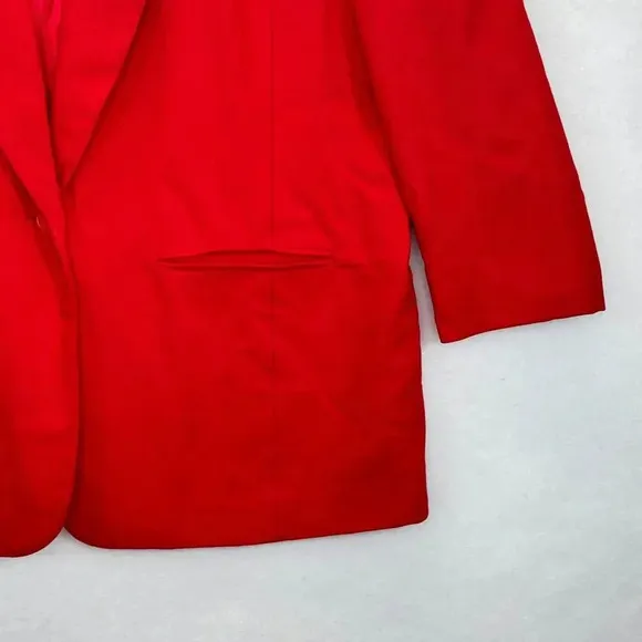 Pendleton Womens 100% Wool Classic Red Single-Breasted Size 10 Preppy Christmas