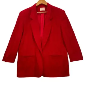 Pendleton Womens 100% Wool Classic Red Single-Breasted Size 10 Preppy Christmas
