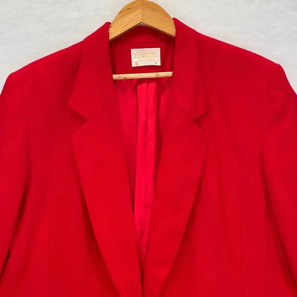 Pendleton Womens 100% Wool Classic Red Single-Breasted Size 10 Preppy Christmas