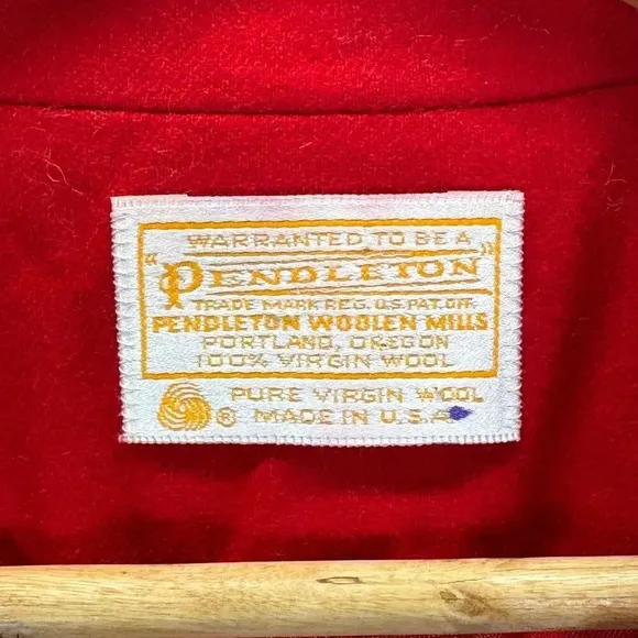 Pendleton Womens 100% Wool Classic Red Single-Breasted Size 10 Preppy Christmas