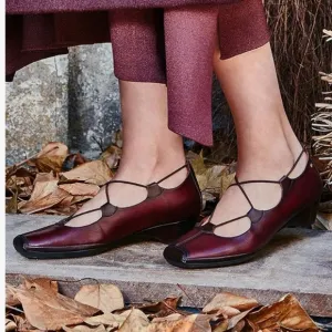 Pikolinos Gandia Leather Slip On Shoes in Garnet/Olmo Size 10 (41)