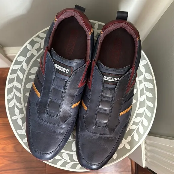 Pikolinos Men's Blue Leather Slip On Loafer Shoes sz 46