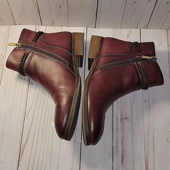 Pikolinos Royal NAW4D-8908 Garnet Leather Ankle Booties Boots sz 36