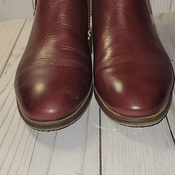 Pikolinos Royal NAW4D-8908 Garnet Leather Ankle Booties Boots sz 36