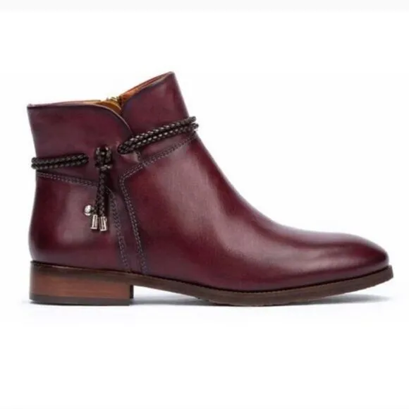 Pikolinos Royal NAW4D-8908 Garnet Leather Ankle Booties Boots sz 36