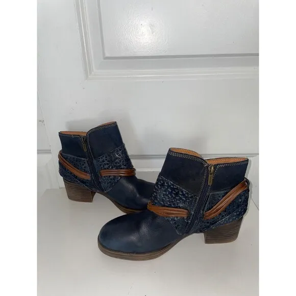 Pikolinos Women’s Lyon Ankle Boots size 39/8 Genuine Leather Western Boho