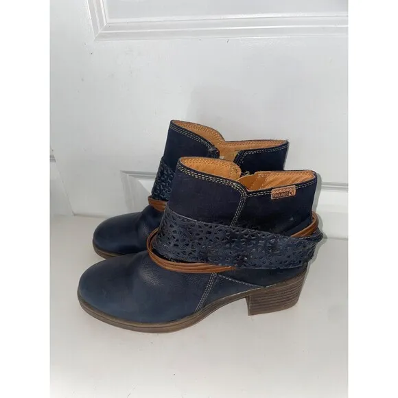 Pikolinos Women’s Lyon Ankle Boots size 39/8 Genuine Leather Western Boho
