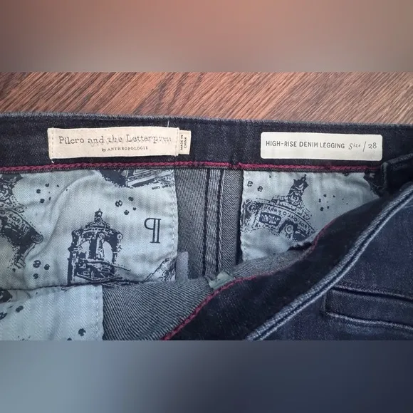 Pilcro and the Letterpress by Anthropologie High-Rise Denim Trouser Legging Jean