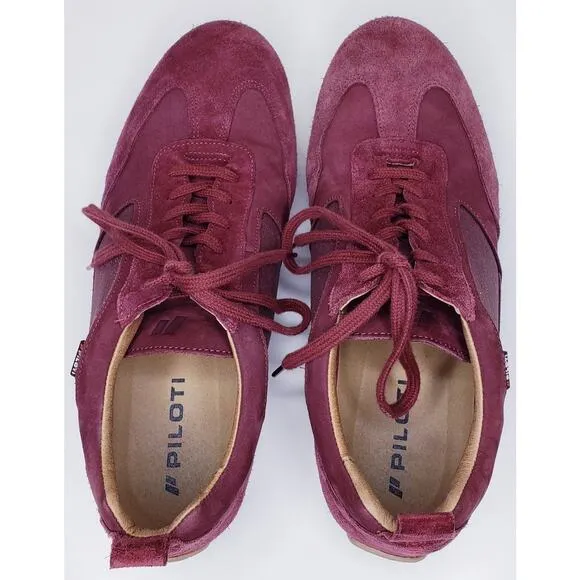 PILOTI Endurance Suede Driving Shoes Sneakers Men's Size 11 Burgundy in VGUC