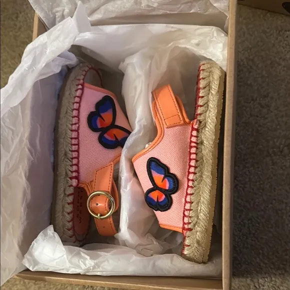 Pink and Orange Sandals with Slingback Strap