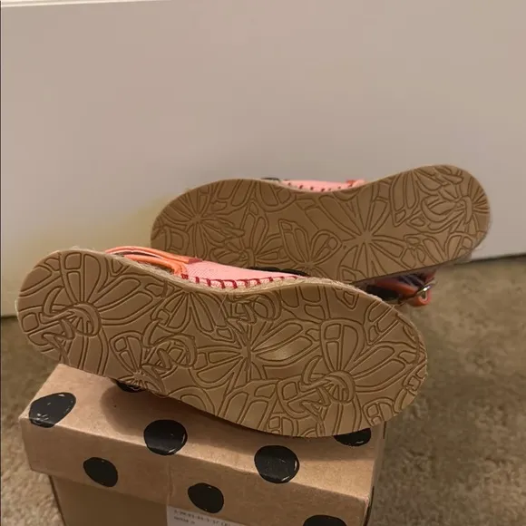 Pink and Orange Sandals with Slingback Strap