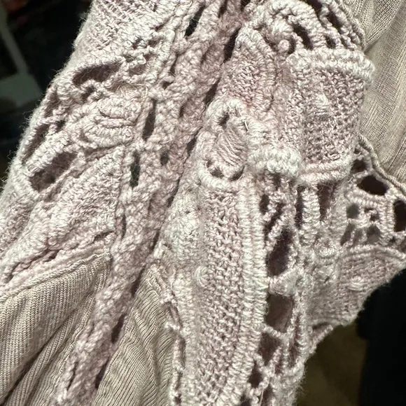 POL Mauve Blush Lagenlook Embroidered Lace Mini Dress - Size Small! 🌸