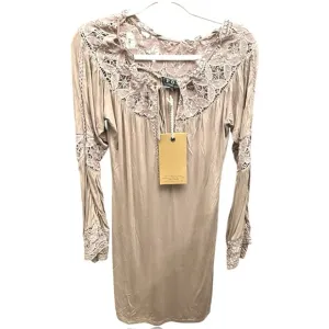 POL Mauve Blush Lagenlook Embroidered Lace Mini Dress - Size Small! 🌸
