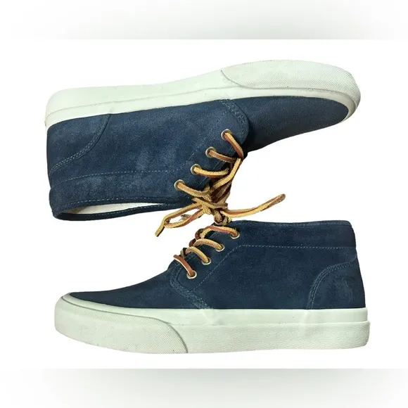 Polo Ralph Lauren Blue Suede Keaton Chukka Shoes Men's Size 8.5