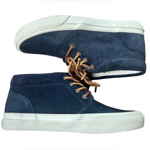 Polo Ralph Lauren Blue Suede Keaton Chukka Shoes Men's Size 8.5