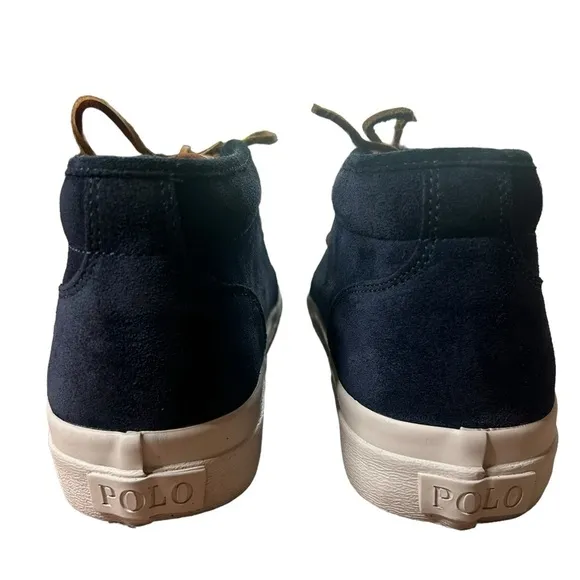 Polo Ralph Lauren Blue Suede Keaton Chukka Shoes Men's Size 8.5