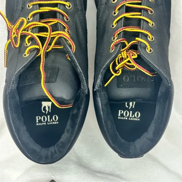 Polo Ralph Lauren Shrunken Sneaker Boots Men's Black Nubuck Ankle Size 12 NWOB