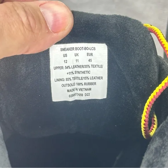 Polo Ralph Lauren Shrunken Sneaker Boots Men's Black Nubuck Ankle Size 12 NWOB