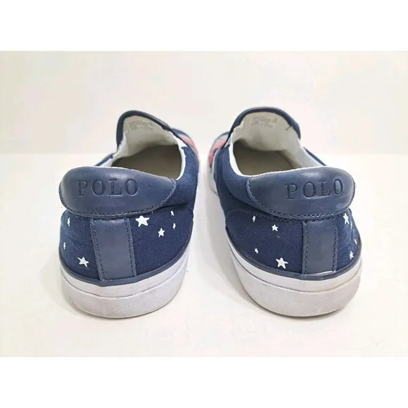 Polo Ralph Lauren Thompson P Men's 11 Bear Lighthouse Flag Slip On Canvas Shoes