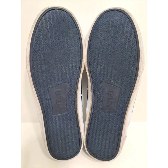 Polo Ralph Lauren Thompson P Men's 11 Bear Lighthouse Flag Slip On Canvas Shoes