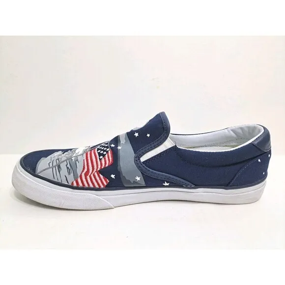 Polo Ralph Lauren Thompson P Men's 11 Bear Lighthouse Flag Slip On Canvas Shoes