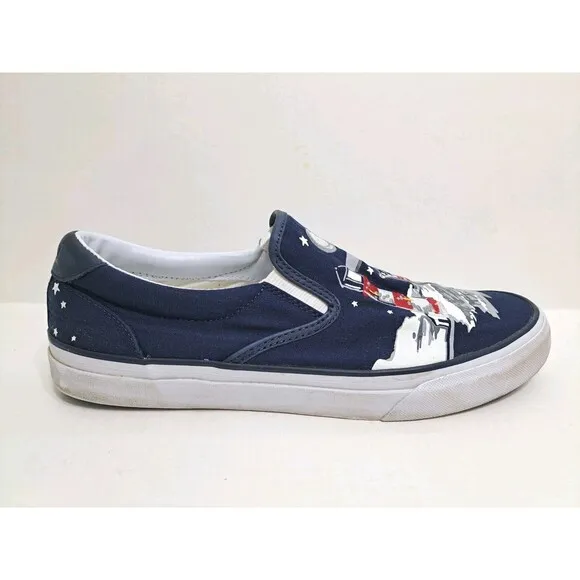 Polo Ralph Lauren Thompson P Men's 11 Bear Lighthouse Flag Slip On Canvas Shoes