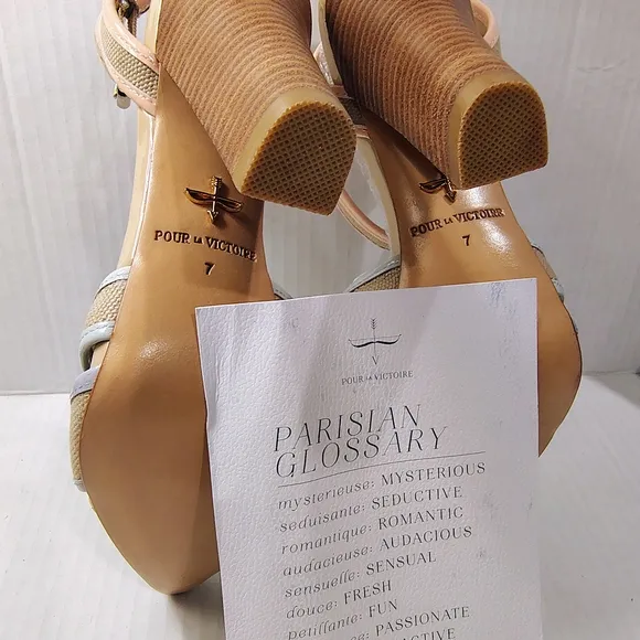 Pour La Victoire Beige and Pink Women's Heels
