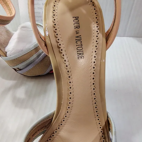 Pour La Victoire Beige and Pink Women's Heels