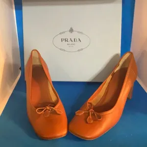 🔥PRADA Brown Leather heels  Women’s shoes 38 1/2