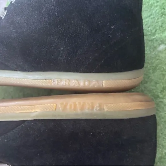 PRADA Suede Sneakers DARK loafer ankle boots wallabees LEATHER lace SHOES y2k