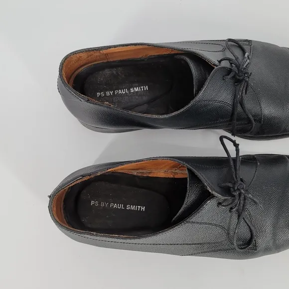 PS Paul Smith Men's Leo Leather Plain Derby Shoes Size EUR 42 Black