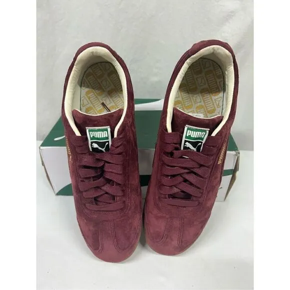 Puma 10.5 Roma Distressed Cabernet Deep Red Suede Sneaker Shoe 363286-02