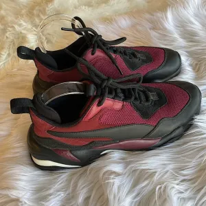 Puma burgundy &amp; black size 7C athletic shoes leather suede &amp; textile upper