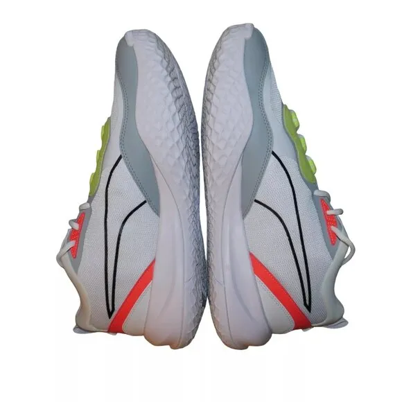PUMA Playmaker Pro Shoes Men's Size 12 Reflective Hi-Viz White Fiery Coral EUC