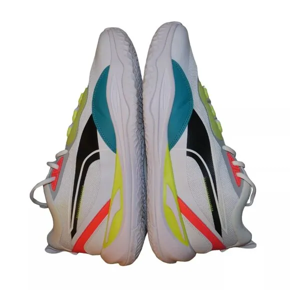 PUMA Playmaker Pro Shoes Men's Size 12 Reflective Hi-Viz White Fiery Coral EUC