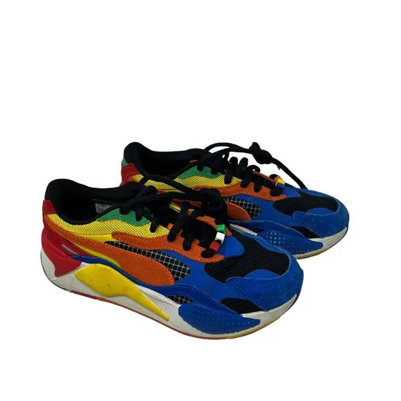 Puma RS-X3 RUBIKS Palace Blue Red Rubiks Cube Fashion Sneaker Shoes Kids 6.5C