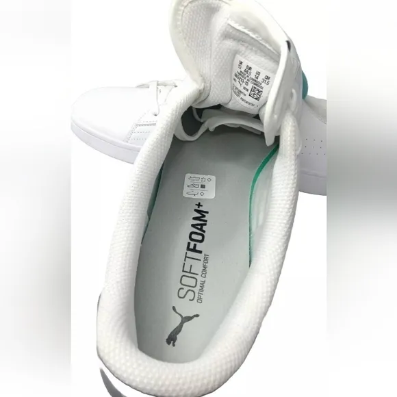 PUMA Smash v2 Leather Perforated White~Silver Men's Size 14 Shoes