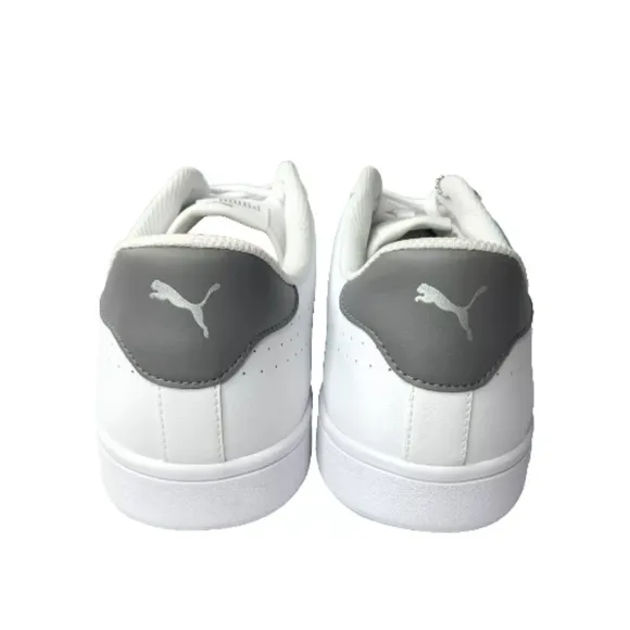 PUMA Smash v2 Leather Perforated White~Silver Men's Size 14 Shoes