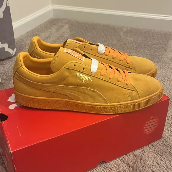 Puma Suede Classics shoes sneakers new 356568 47 gold fusion team gold men’s